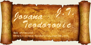 Jovana Teodorović vizit kartica